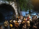 Workers were trapped when water and debris entered the tunnel after a suspected aquifer burst. (HT Photo)