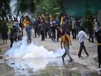 Chandigarh Police use tear gas and water cannons to disperse the protesters belonging to the Quami Insaaf Morcha.