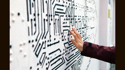 A Braille mural at a street art festival in Russia. Technology, innovation and empathy are combining in new ways, as apps and platforms reach out more effectively to the differently abled. (Getty Images) A Braille mural at a street art festival in Russia. Technology, innovation and empathy are combining in new ways, as apps and platforms reach out more effectively to the differently abled. (Getty Images)