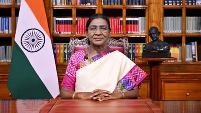 President Droupadi Murmu addresses the nation on the eve of 80th Independence Day, in New Delhi on Friday. (ANI) President Droupadi Murmu addresses the nation on the eve of 80th Independence Day, in New Delhi on Friday. (ANI)