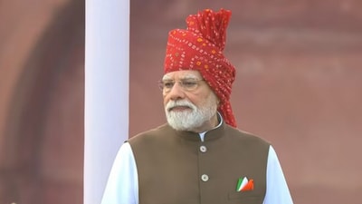PM Modi's choice of a red bandhani turban for Independence Day 2026 highlights India's rich textile heritage and craftsmanship. PM Modi's choice of a red bandhani turban for Independence Day 2026 highlights India's rich textile heritage and craftsmanship.