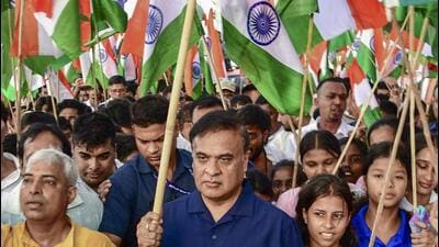 Himanta Biswa Sarma announces  ₹1.5 lakh crore for Assam’s infrastructure, including  ₹50,000 crore from the state and  ₹1 lakh crore sought from Centre. (PTI)