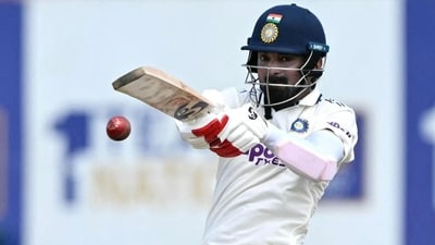 During his innings of 77, KL Rahul played some nice shots. Hopefully he will return tomorrow to bat. (HT_PRINT) During his innings of 77, KL Rahul played some nice shots. Hopefully he will return tomorrow to bat. (HT_PRINT)