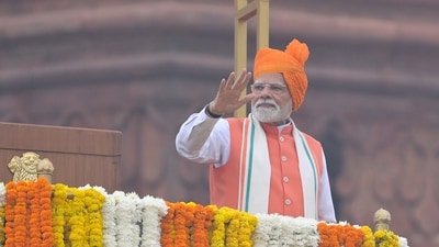 PM Modi ahead of his Independence Day address at the Red fort. (HT Photo/Raj K Raj) PM Modi ahead of his Independence Day address at the Red fort. (HT Photo/Raj K Raj)