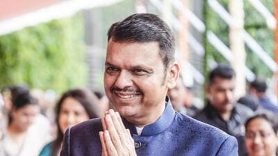 Mumbai, Aug 15 (ANI): Maharashtra Chief Minister Devendra Fadnavis greets people as he arrives during the 80th Independence Day celebrations, in Mumbai on Saturday. (@Dev_Fadnavis X/ANI Photo) (@Dev_Fadnavis X)