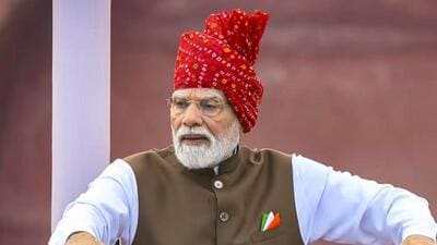 PM Modi was addressing the nation from the ramparts of Red Fort on Independence Day. (PTI photo) PM Modi was addressing the nation from the ramparts of Red Fort on Independence Day. (PTI photo)