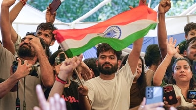 Cockroach Janta Party (CJP) founder Abhijeet Dipke at Jantar Mantar in New Delhi. (PTI/File) Cockroach Janta Party (CJP) founder Abhijeet Dipke at Jantar Mantar in New Delhi. (PTI/File)