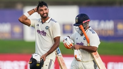 At the end of the day's play, India were 288/2 with Devdutt Padikkal (131) and Rishabh Pant (27) at the crease. (PTI) At the end of the day's play, India were 288/2 with Devdutt Padikkal (131) and Rishabh Pant (27) at the crease. (PTI)