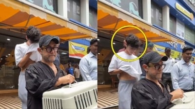 Aamir Khan with son Azad. Aamir Khan with son Azad.