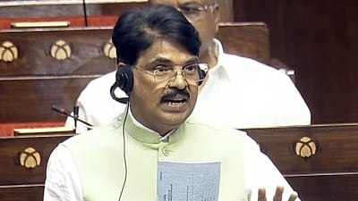 Bar Council of India Chairman and BJP MP Manan Kumar Mishra. (Sansad TV) Bar Council of India Chairman and BJP MP Manan Kumar Mishra. (Sansad TV)
