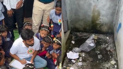 Sharing a video of the toilets, Dipke asked, “How is any kid supposed to use this toilet? #SchoolThikKaro”. (X/ @abhijeet_dipke)
