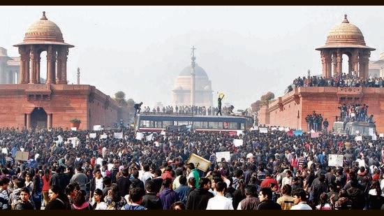 NA protest in Delhi following the Nirbhaya rape case of 2012. Today’s 14-year-olds were born that year. What will it take to give them a world free of such heinousness? (HT Archives)