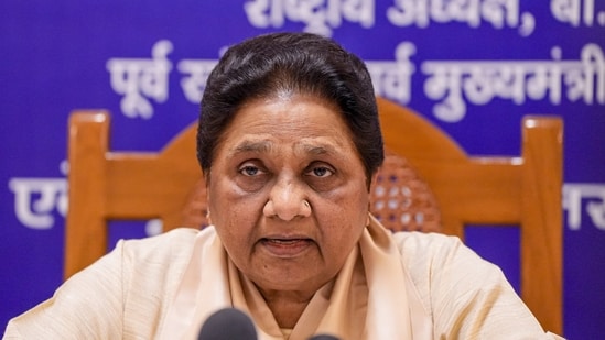 Bahujan Samaj Party (BSP) National President Mayawati addresses a press conference, at her residence, in Lucknow, Tuesday, Aug. 11, 2026.