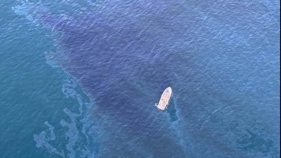 Oil began reaching Oman's coast on Wednesday after spreading at sea for weeks. (AFP)