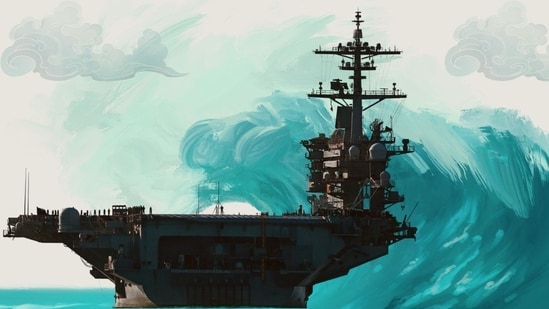 USS Lincoln left San Diego on November 21, 2025, for the Pacific but was later redirected to West Asia amid the US-Israel war with Iran. (Feature image: Made on Canva)