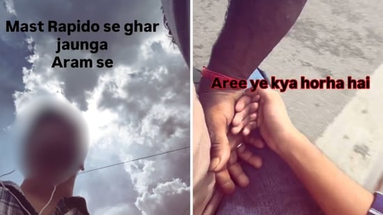 Snippets from a video shared by a teen.