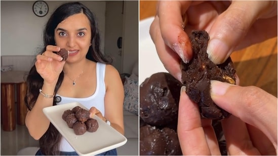 Satisfy sweet cravings with healthy no-bake brownie date bites recipe by dietitian.
