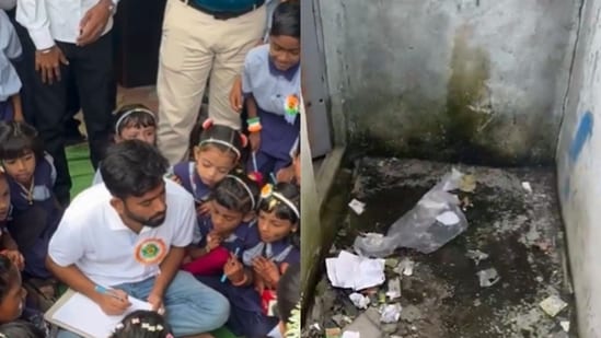 Sharing a video of the toilets, Dipke asked, “How is any kid supposed to use this toilet? #SchoolThikKaro”.