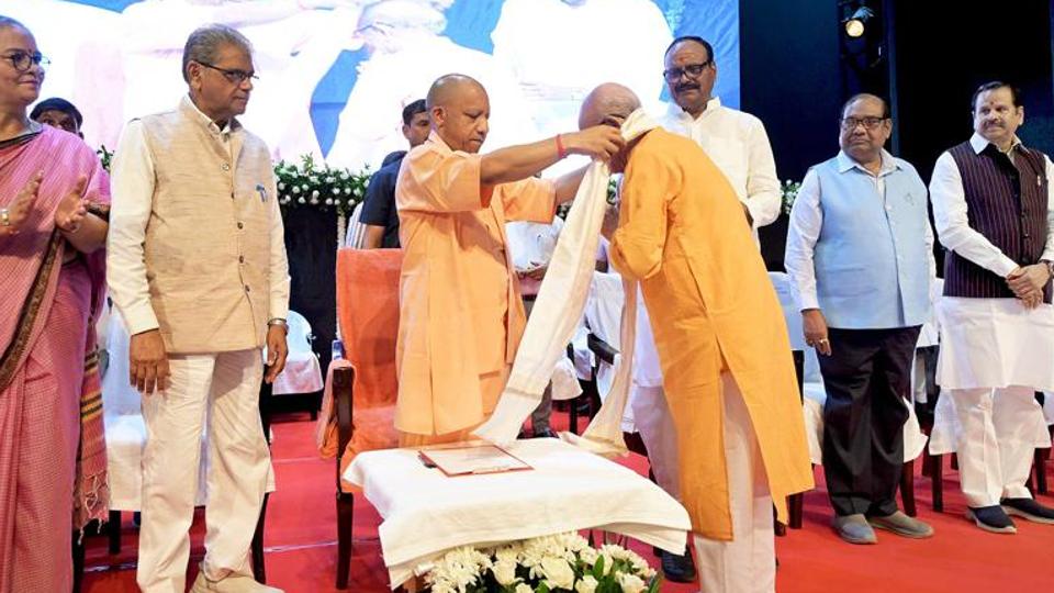 Chief minister Yogi Adityanath and others at an event to mark Partition Horrors Remembrance Day in Lucknow on Friday. (ANI) Chief minister Yogi Adityanath and others at an event to mark Partition Horrors Remembrance Day in Lucknow on Friday. (ANI)