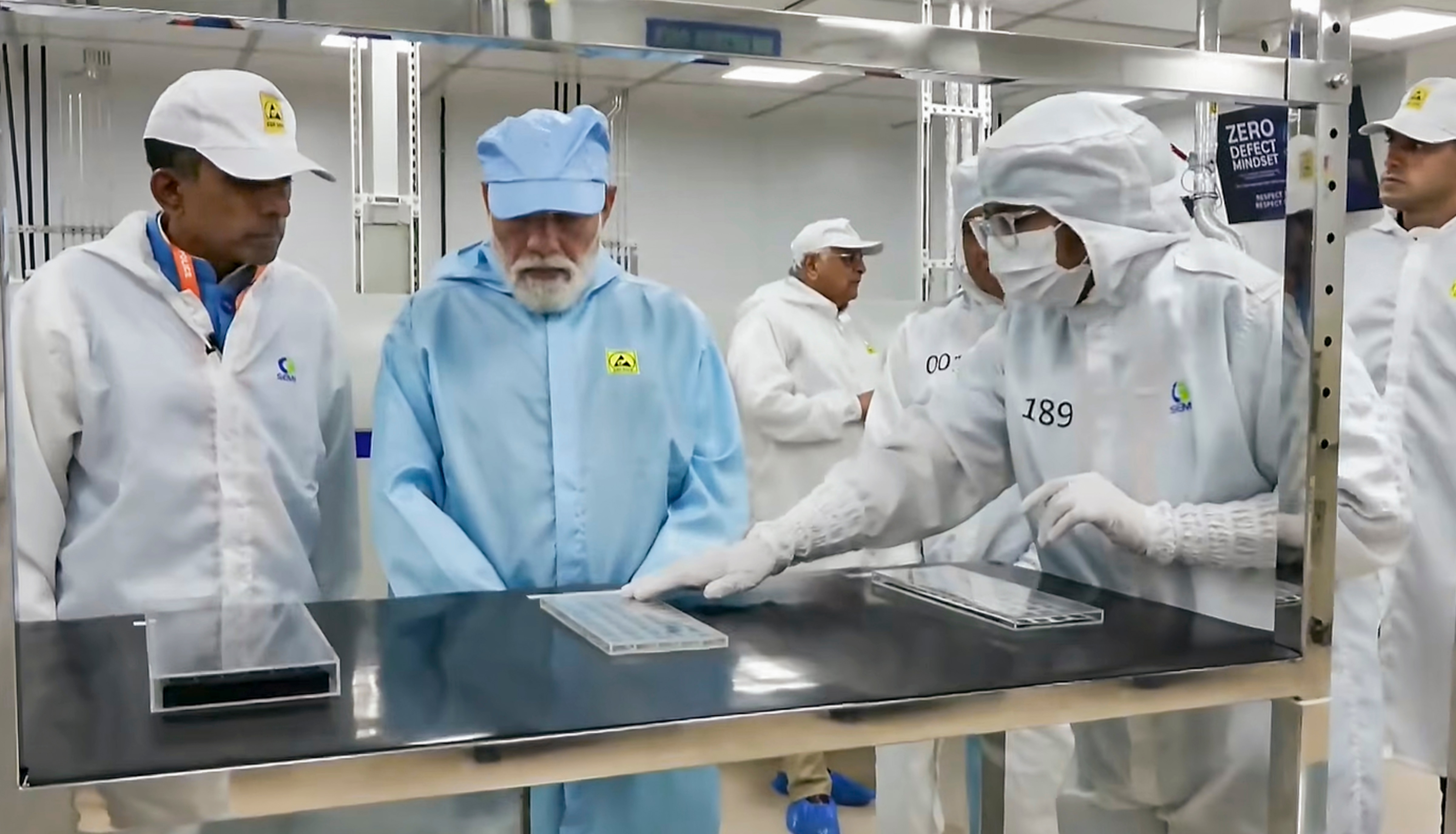 In this screengrab from a video posted on July 4, 2026, Prime Minister Narendra Modi inspects the CG Semi Outsourced Semiconductor Assembly and Test (OSAT) facility, in Sanand, Gujarat. (@NarendraModi) In this screengrab from a video posted on July 4, 2026, Prime Minister Narendra Modi inspects the CG Semi Outsourced Semiconductor Assembly and Test (OSAT) facility, in Sanand, Gujarat. (@NarendraModi)