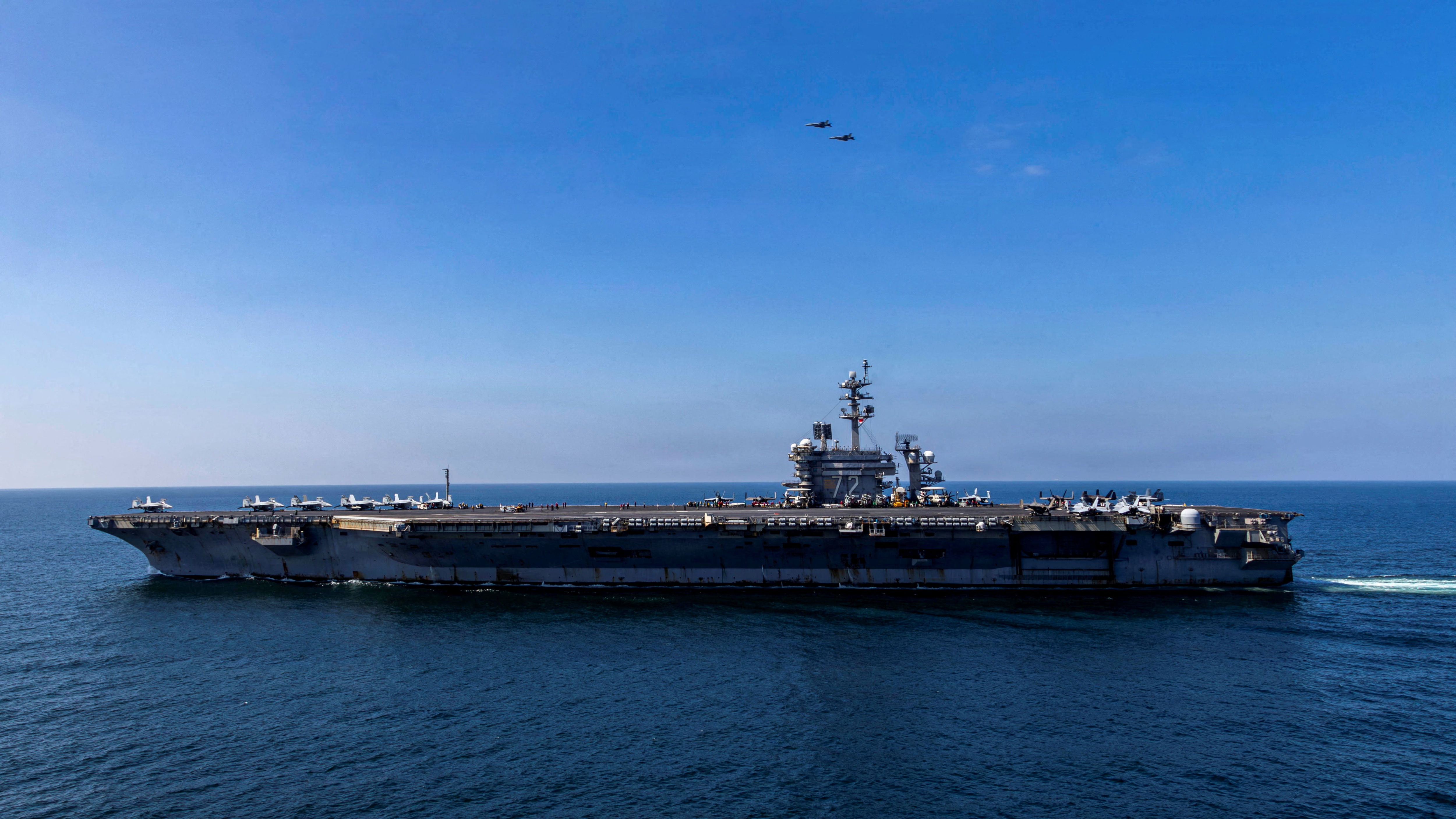 The US Navy Nimitz-class aircraft carrier USS Abraham Lincoln sails in support of the Operation Epic Fury attack on Iran from an undisclosed location March 3, 2026. (US Navy/Handout via REUTERS )