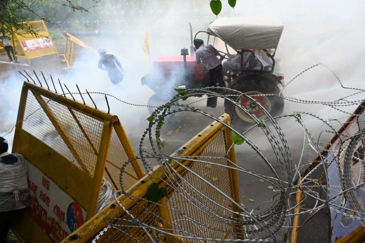 Scene from protest site in Chandigarh (Ravi Kumar/HT photo) Scene from protest site in Chandigarh (Ravi Kumar/HT photo)