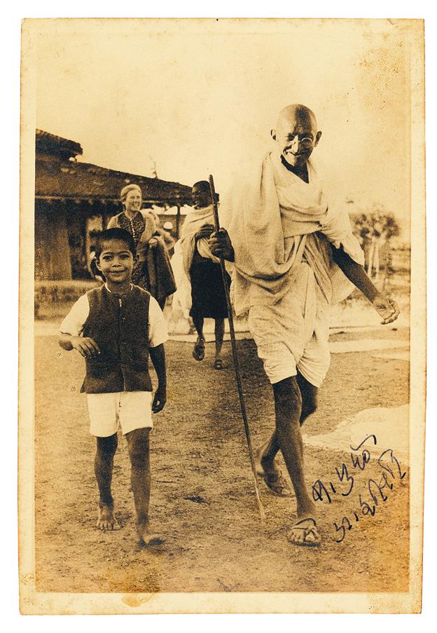 Mahatma Gandhi during a Prayer Walk, Circa 1940s (Saffronart) Mahatma Gandhi during a Prayer Walk, Circa 1940s (Saffronart)