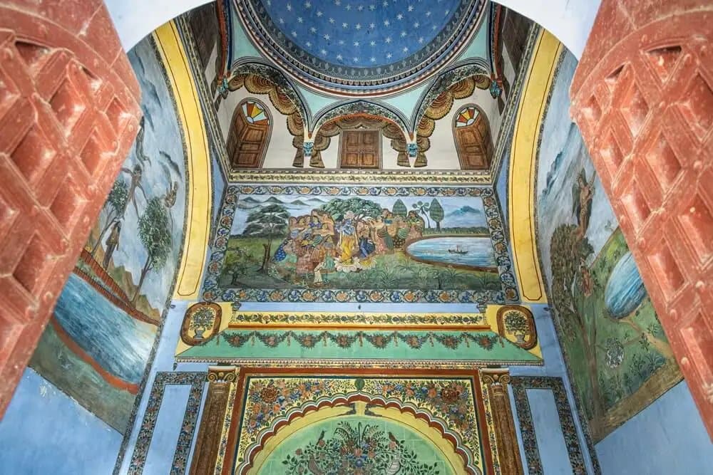 Murals inside the Ramchandra temple in Guptipara. (Kevin Standage) Murals inside the Ramchandra temple in Guptipara. (Kevin Standage)