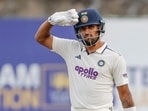 Dhruv Jurel celebrates his half-century on day two.
