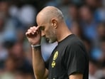 Enzo Maresca gestures on the touchline during the FA Community Shield between Arsenal and Manchester City.