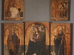 The five surviving panels of Antonello da Messina's 1473 "Polittico di San Gregorio" (San Gregorio Polyptych), three of which were stolen from the Museo Regionale Accascina in Messina, Italy.