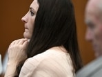 Lindsay Clancy reacts as prosecutors play a video of a family outing during her murder trial at Plymouth Superior Court in Plymouth, Massachusetts, U.S., August 13, 2026. Josh Reynolds/Pool via REUTERS