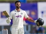Galle: India's Devdutt Padikkal celebrates his century. (PTI)