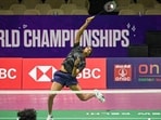 PV Sindhu trains ahead of the badminton World Championships at the Indira Gandhi Indoor Stadium in New Delhi Sunday. The tournament will be held from August 17 to 23. (Sanchit Khanna/HT Photo)