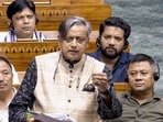 Congress MP Shashi Tharoor speaks in the Lok Sabha during the Monsoon session of Parliament, in New Delhi, Tuesday, July 28, 2026.(Sansad TV)
