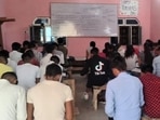 Students at a government-aided school in Prayagraj. (HT file)