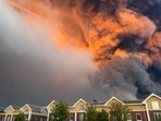 Smoke billows from the burning Wildberries warehouses following a Ukrainian drone attack, according to the regional governor, in the course of the Russia-Ukraine conflict, in Koledino, Moscow Region, Russia August 16, 2026. Picture taken with mobile phone. (REUTERS)