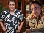 Actor Manu Rish Chadha; the actor as General Pravez Musharraf and real pix of ex-Pakistan president Gen Musharraf