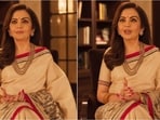 Nita Ambani showcased India's artistic heritage in a handcrafted saree featuring Pattachitra art. (Instagram/@swadesh_online)