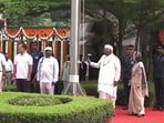 Sonia Gandhi, Mallikarjun Kharge and Rahul Gandhi at Congress's Independence Day event (Screen Grab)