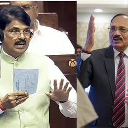 BCI chairman Manan Kumar Mishra (L) on Saturday apologised over the enrollment move after CJI Surya Kant (R) slammed the Bar Council.