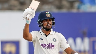 Dhruv Jurel played the most important innings of the day. His 55-run stand with Manav Suthar for the seventh wicket was crucial. (ANI Pic Service) Dhruv Jurel played the most important innings of the day. His 55-run stand with Manav Suthar for the seventh wicket was crucial. (ANI Pic Service)