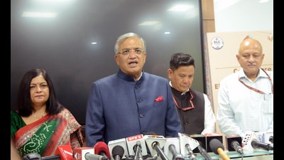 Chief election commissioner Gyanesh Kumar addresses the media at Patna airport on Sunday. (Santosh Kumar/HT) Chief election commissioner Gyanesh Kumar addresses the media at Patna airport on Sunday. (Santosh Kumar/HT)