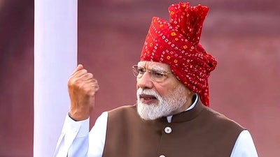 Prime Minister Narendra Modi addresses the nation during the 8oth Independence Day celebrations, at Red Fort, in New Delhi. (YouTube/@narendramodi) Prime Minister Narendra Modi addresses the nation during the 8oth Independence Day celebrations, at Red Fort, in New Delhi. (YouTube/@narendramodi)