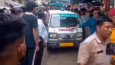 An ambulance at the site after former deputy speaker of the West Bengal Assembly, Ashis Banerjee, was found dead at a TMC office in Birbhum district, West Bengal, on Sunday, August 16, 2026. A purported suicide note was also recovered from the party office located near his residence in Hattala Para in Rampurhat, according to police. (PTI Photo) An ambulance at the site after former deputy speaker of the West Bengal Assembly, Ashis Banerjee, was found dead at a TMC office in Birbhum district, West Bengal, on Sunday, August 16, 2026. A purported suicide note was also recovered from the party office located near his residence in Hattala Para in Rampurhat, according to police. (PTI Photo)