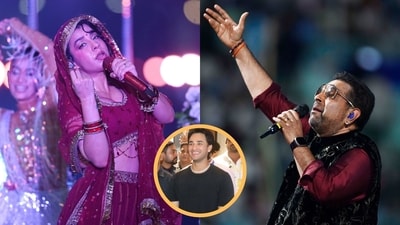 Singers Jasmine Sandals and Shankar Mahadevan and (inset) Abhishek Sharma at the opening ceremony of UPT20 league in Lucknow (Photo: Deepak Gupta/HT) Singers Jasmine Sandals and Shankar Mahadevan and (inset) Abhishek Sharma at the opening ceremony of UPT20 league in Lucknow (Photo: Deepak Gupta/HT)