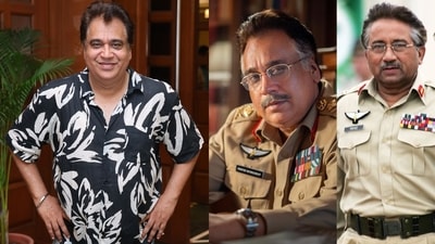 Actor Manu Rish Chadha; the actor as General Pravez Musharraf and real pix of ex-Pakistan president Gen Musharraf (Photo: Manoj Verma/HT and Instagram) Actor Manu Rish Chadha; the actor as General Pravez Musharraf and real pix of ex-Pakistan president Gen Musharraf (Photo: Manoj Verma/HT and Instagram)