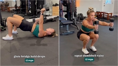 Get stronger and burn calories with Mackenzie’s quick full-body workout. (Instagram/@mackenziewells.fit) Get stronger and burn calories with Mackenzie’s quick full-body workout. (Instagram/@mackenziewells.fit)