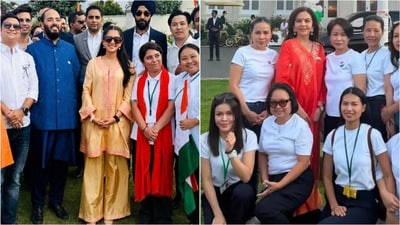Nita Ambani and Radhika Merchant showcase ethnic fashion for Independence Day in London. (Instagram/@ambani_update) Nita Ambani and Radhika Merchant showcase ethnic fashion for Independence Day in London. (Instagram/@ambani_update)