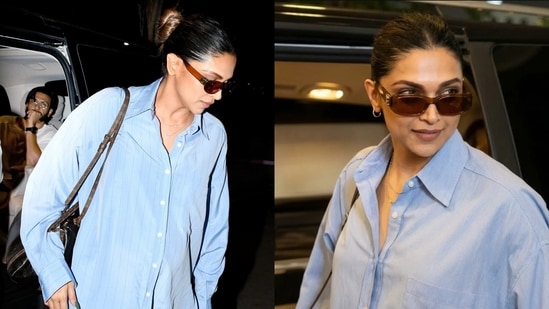 Pregnant Deepika Padukone flaunts her baby bump as Ranveer Singh drops her off at airport.